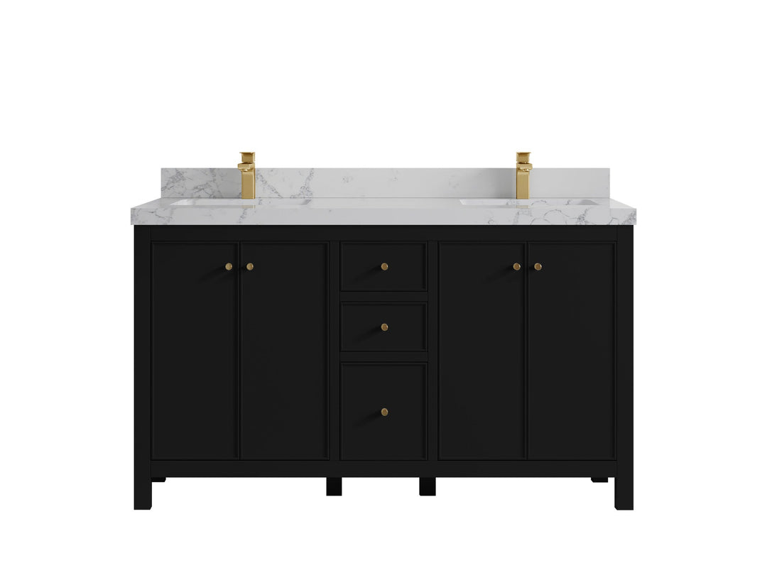 Chicago 60 in. W x 22 in. D Double Sink Bathroom Vanity - Willow Bath and Vanity