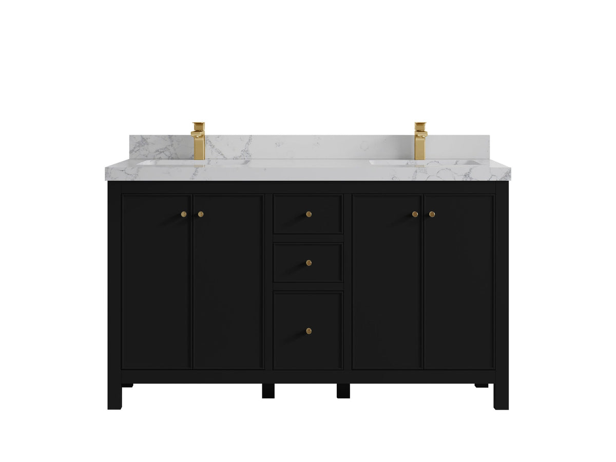 Chicago 60 in. W x 22 in. D Double Sink Bathroom Vanity - Willow Bath and Vanity