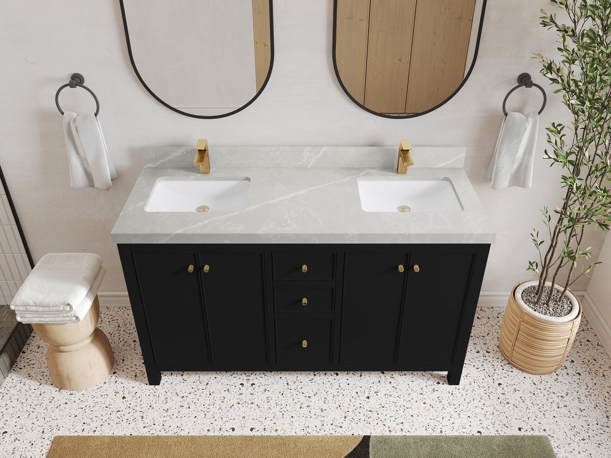 Chicago 60 in. W x 22 in. D Double Sink Bathroom Vanity - Willow Bath and Vanity