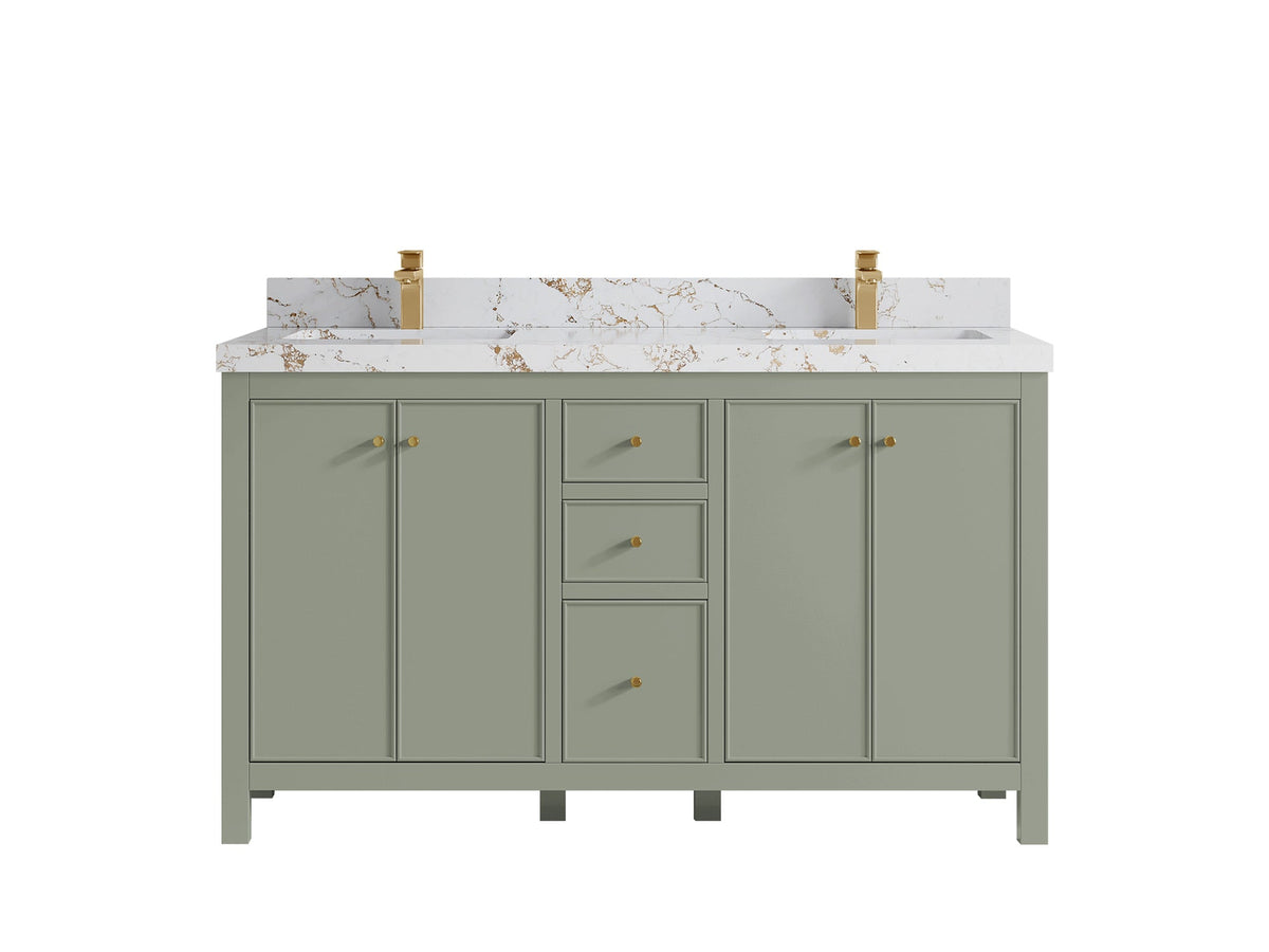 Chicago 60 in. W x 22 in. D Double Sink Bathroom Vanity - Willow Bath and Vanity