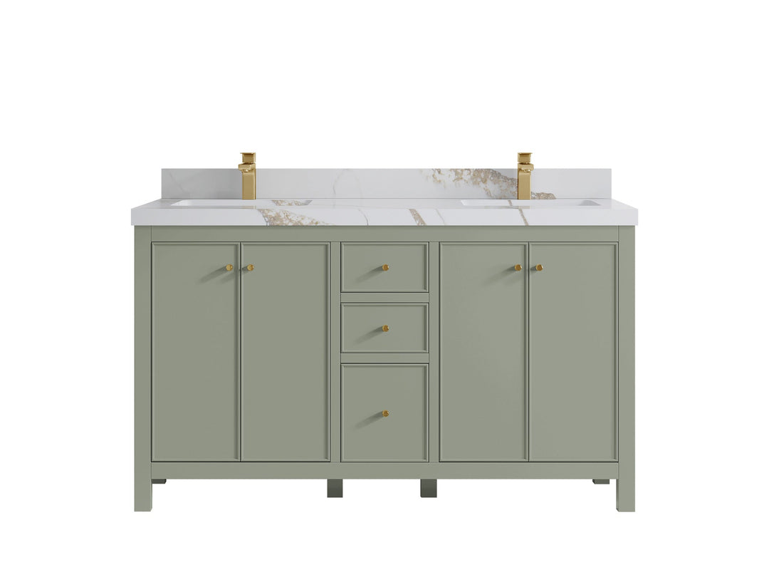 Chicago 60 in. W x 22 in. D Double Sink Bathroom Vanity - Willow Bath and Vanity