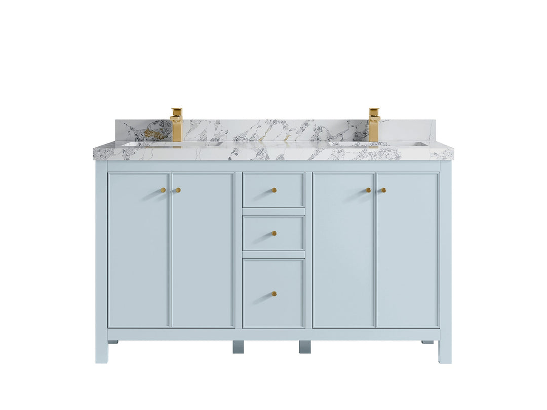 Chicago 60 in. W x 22 in. D Double Sink Bathroom Vanity - Willow Bath and Vanity