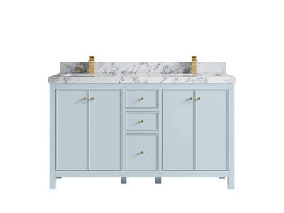Chicago 60 in. W x 22 in. D Double Sink Bathroom Vanity - Willow Bath and Vanity