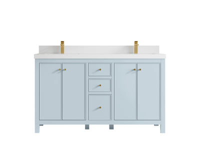 Chicago 60 in. W x 22 in. D Double Sink Bathroom Vanity - Willow Bath and Vanity