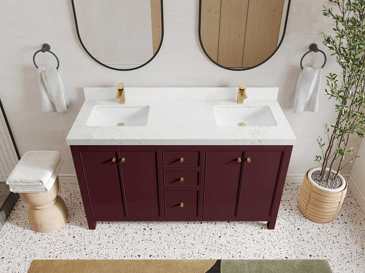 Chicago 60 in. W x 22 in. D Double Sink Bathroom Vanity - photo 12