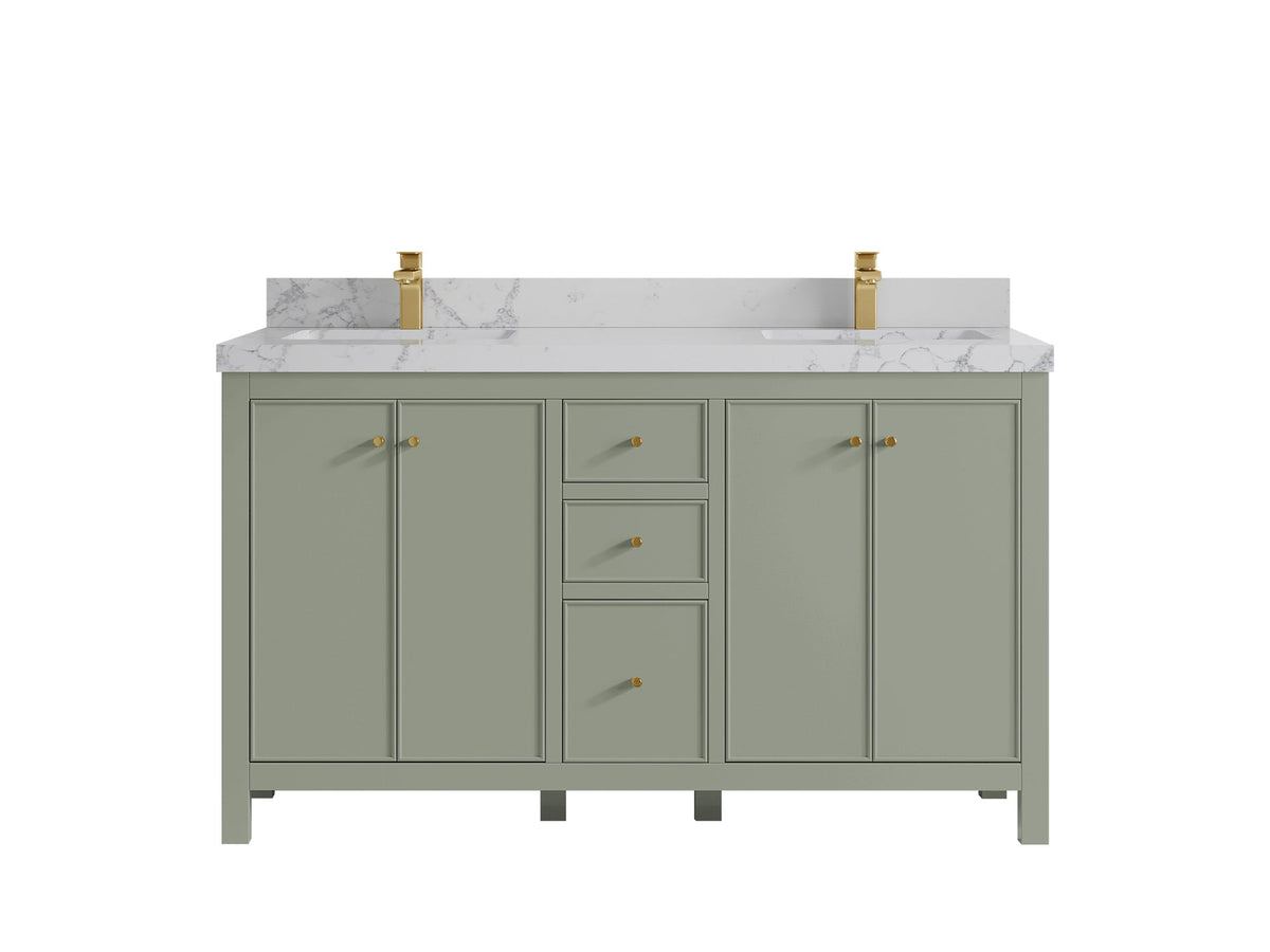 Chicago 60 in. W x 22 in. D Double Sink Bathroom Vanity - Willow Bath and Vanity