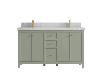 Chicago 60 in. W x 22 in. D Double Sink Bathroom Vanity - Willow Bath and Vanity
