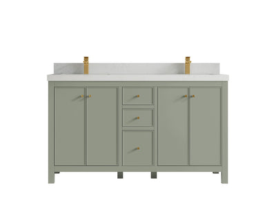 Chicago 60 in. W x 22 in. D Double Sink Bathroom Vanity - Willow Bath and Vanity