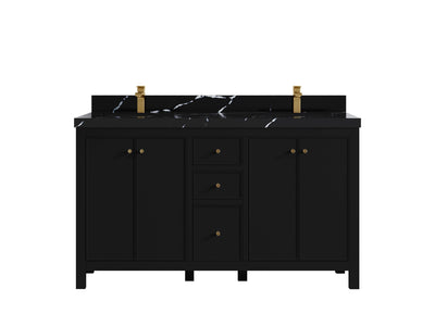 Chicago 60 in. W x 22 in. D Double Sink Bathroom Vanity - Willow Bath and Vanity