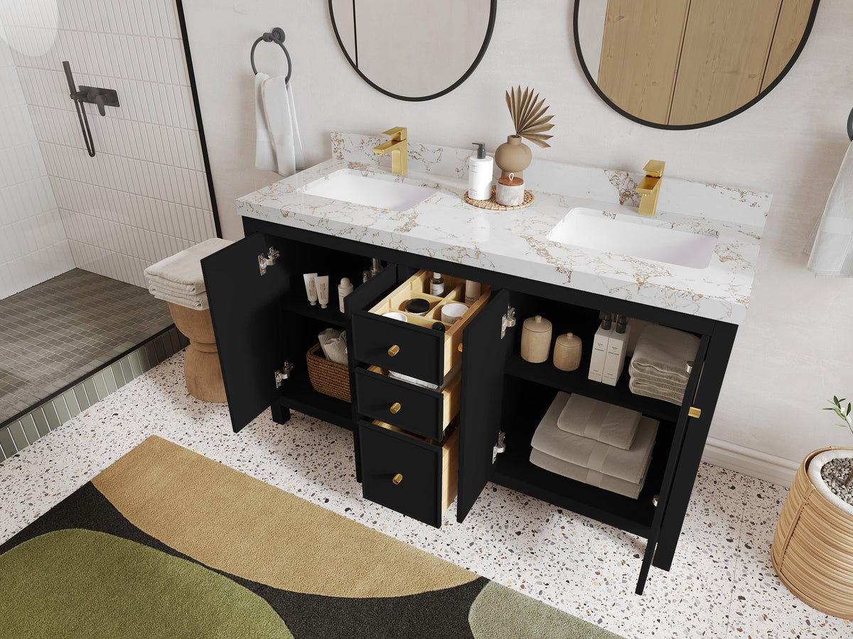 Chicago 60 in. W x 22 in. D Double Sink Bathroom Vanity - Willow Bath and Vanity