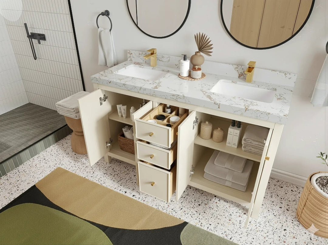 Chicago 60 in. W x 22 in. D Double Sink Bathroom Vanity - Willow Bath and Vanity