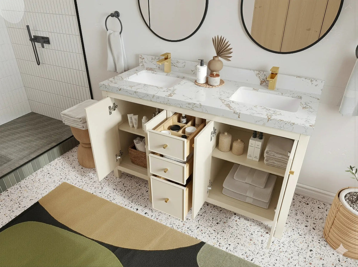 Chicago 60 in. W x 22 in. D Double Sink Bathroom Vanity - Willow Bath and Vanity