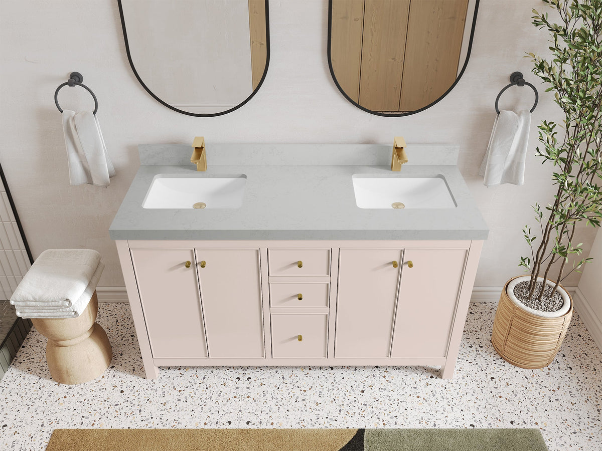Chicago 60 in. W x 22 in. D Double Sink Bathroom Vanity - Willow Bath and Vanity