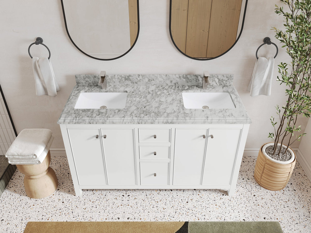 Chicago 60 in. W x 22 in. D Double Sink Bathroom Vanity - Willow Bath and Vanity