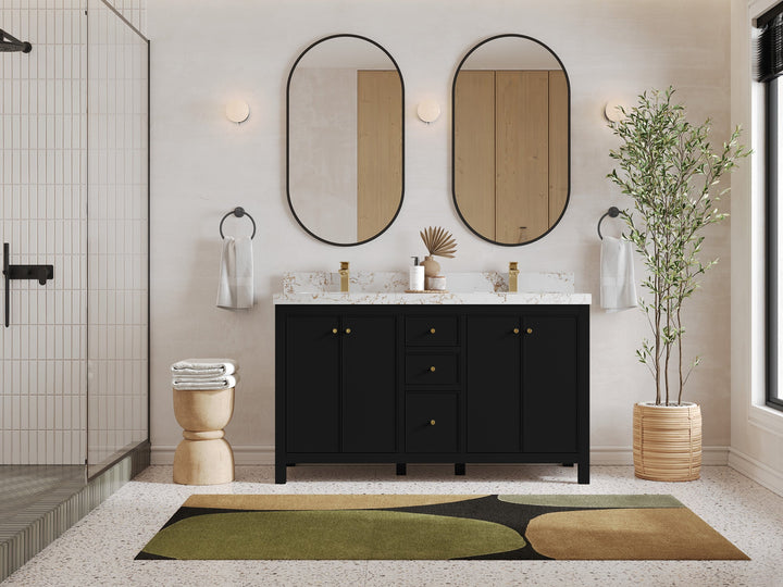 Chicago 60 in. W x 22 in. D Double Sink Bathroom Vanity - photo 4