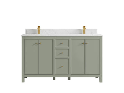 Chicago 60 in. W x 22 in. D Double Sink Bathroom Vanity - Willow Bath and Vanity