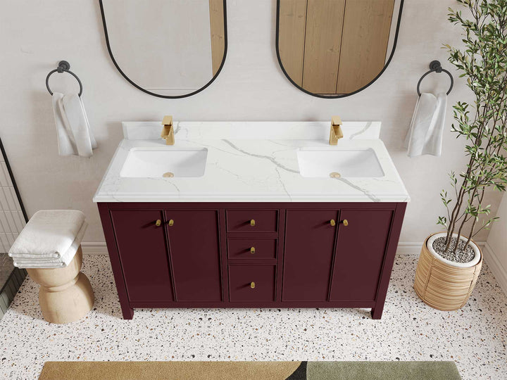 Chicago 60 in. W x 22 in. D Double Sink Bathroom Vanity - photo 44