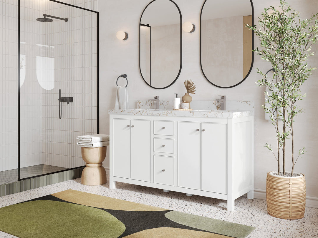 Chicago 60 in. W x 22 in. D Double Sink Bathroom Vanity - Willow Bath and Vanity