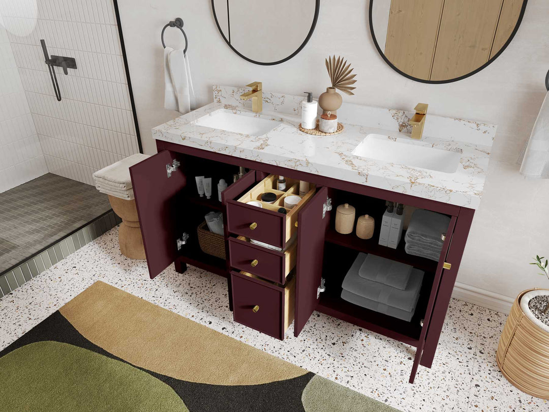 Chicago 60 in. W x 22 in. D Double Sink Bathroom Vanity - Willow Bath and Vanity