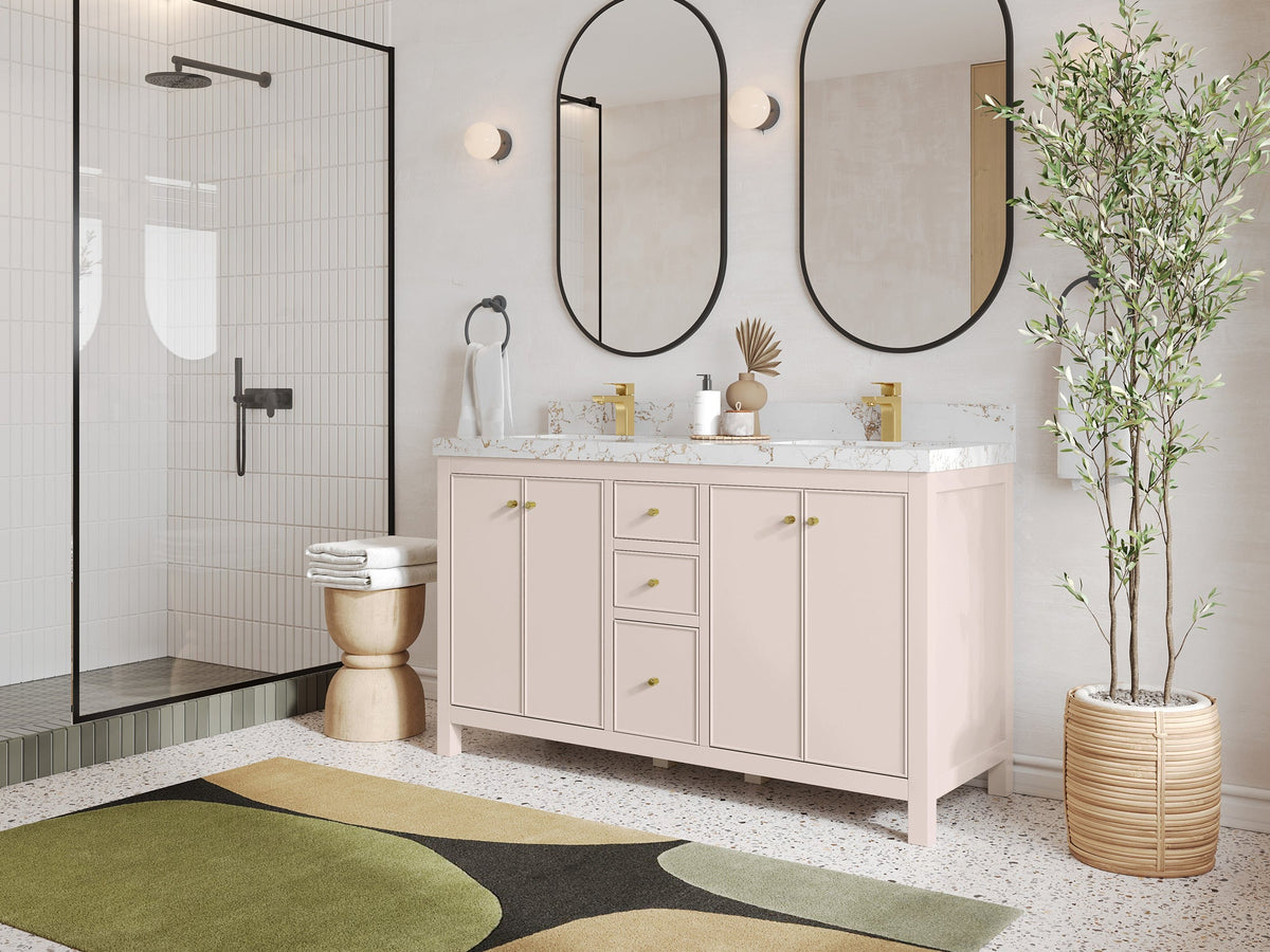 Chicago 60 in. W x 22 in. D Double Sink Bathroom Vanity - Willow Bath and Vanity