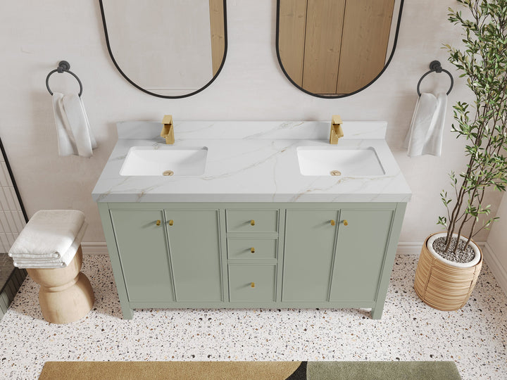 Chicago 60 in. W x 22 in. D Double Sink Bathroom Vanity - photo 20