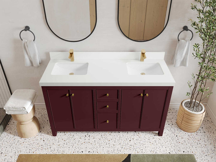 Chicago 60 in. W x 22 in. D Double Sink Bathroom Vanity - photo 26