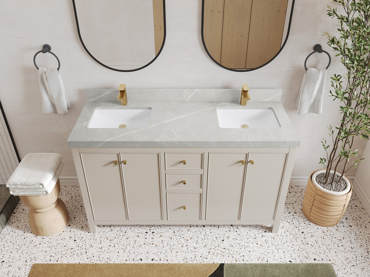 Chicago 60 in. W x 22 in. D Double Sink Bathroom Vanity - Willow Bath and Vanity