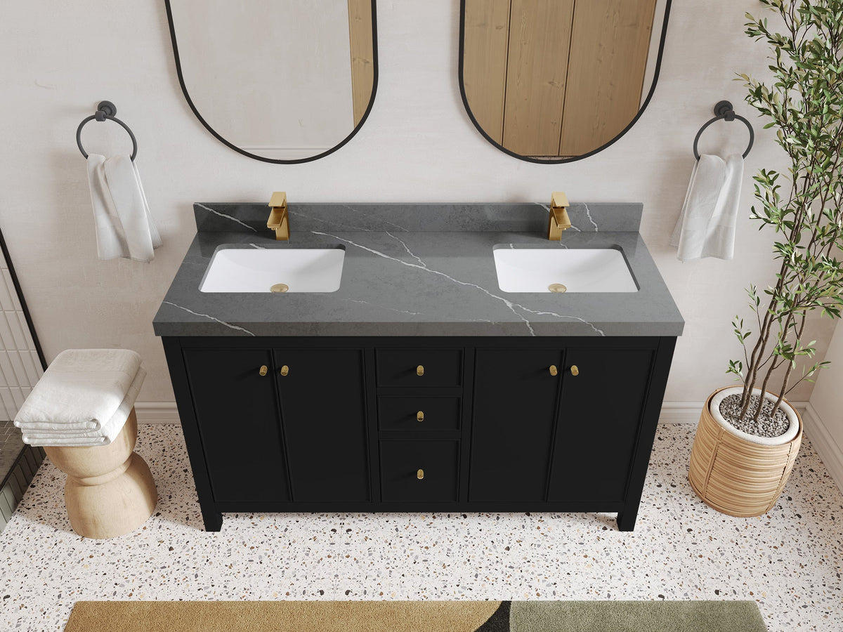 Chicago 60 in. W x 22 in. D Double Sink Bathroom Vanity - Willow Bath and Vanity