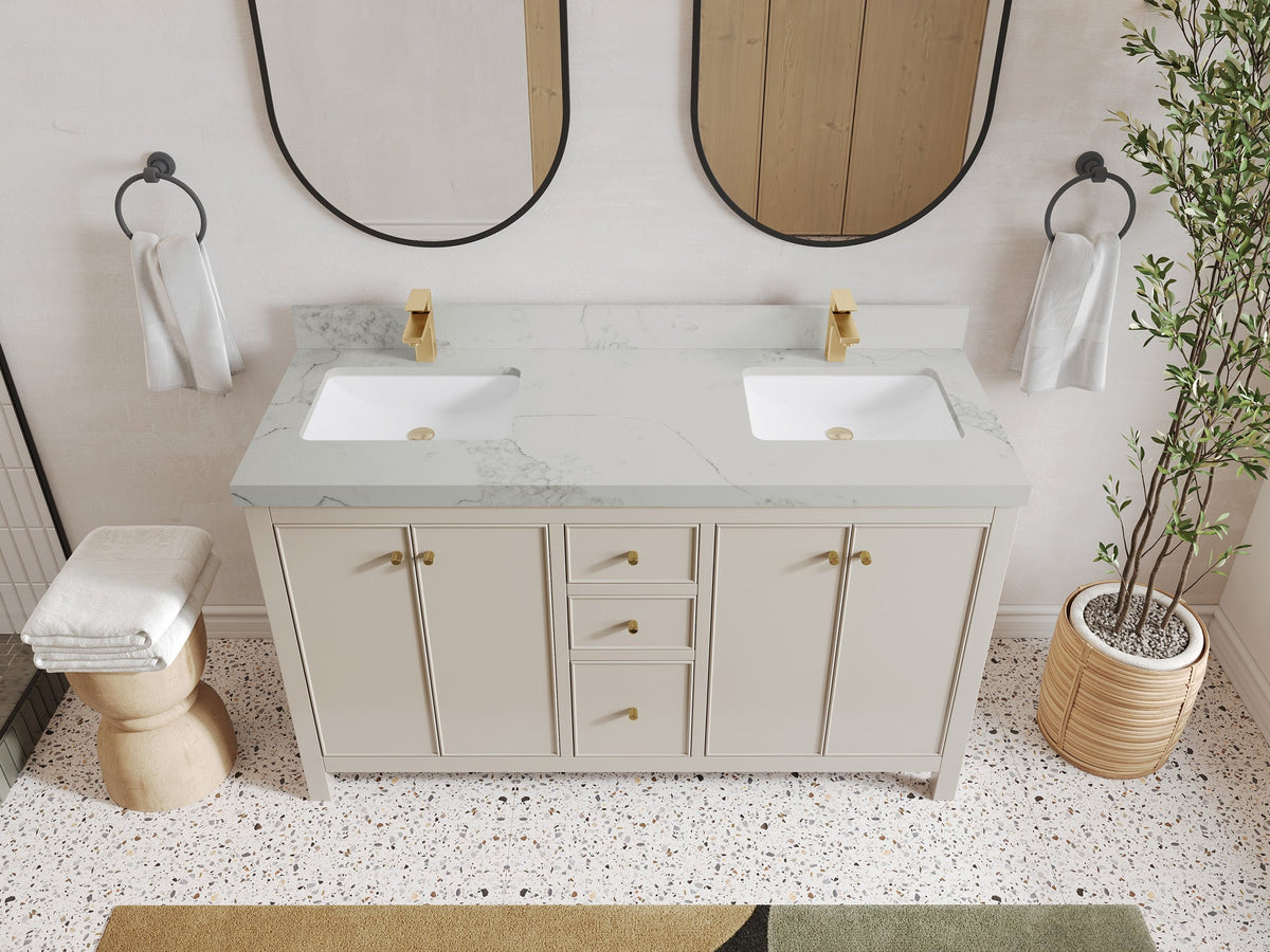 Chicago 60 in. W x 22 in. D Double Sink Bathroom Vanity - Willow Bath and Vanity
