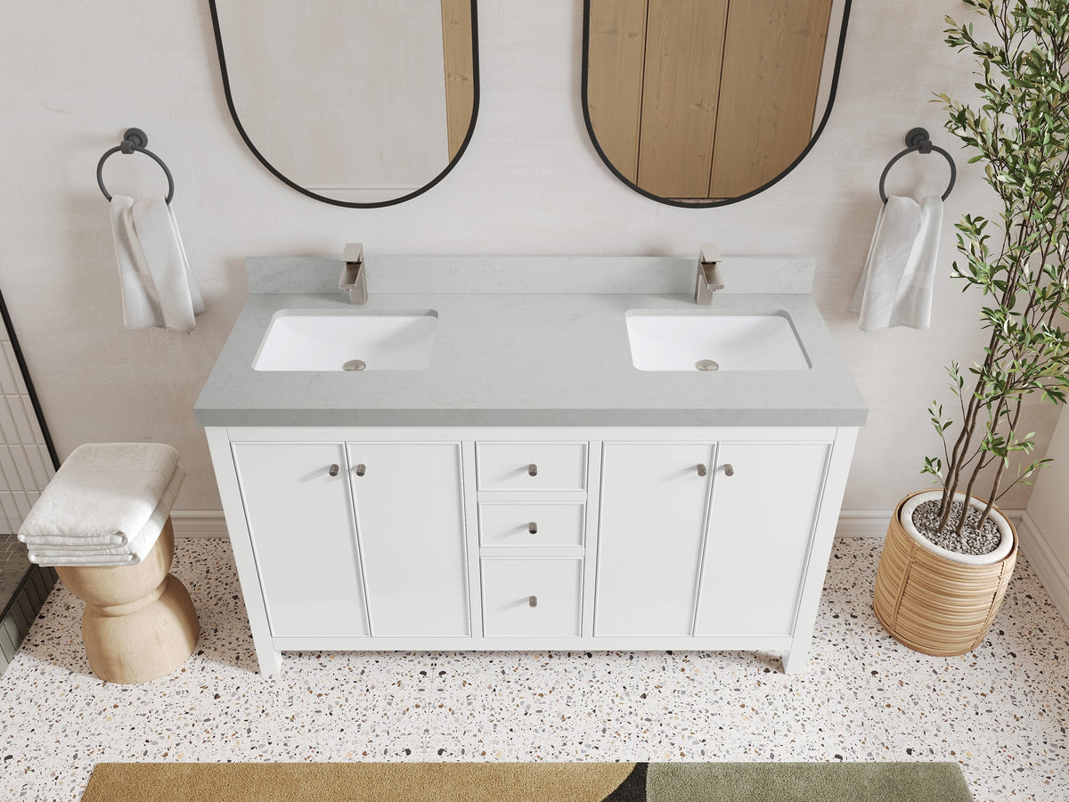 Chicago 60 in. W x 22 in. D Double Sink Bathroom Vanity - Willow Bath and Vanity
