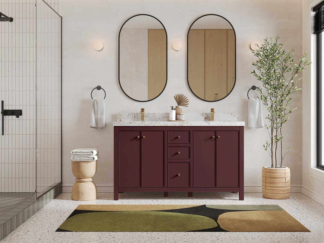 Chicago 60 in. W x 22 in. D Double Sink Bathroom Vanity - Willow Bath and Vanity
