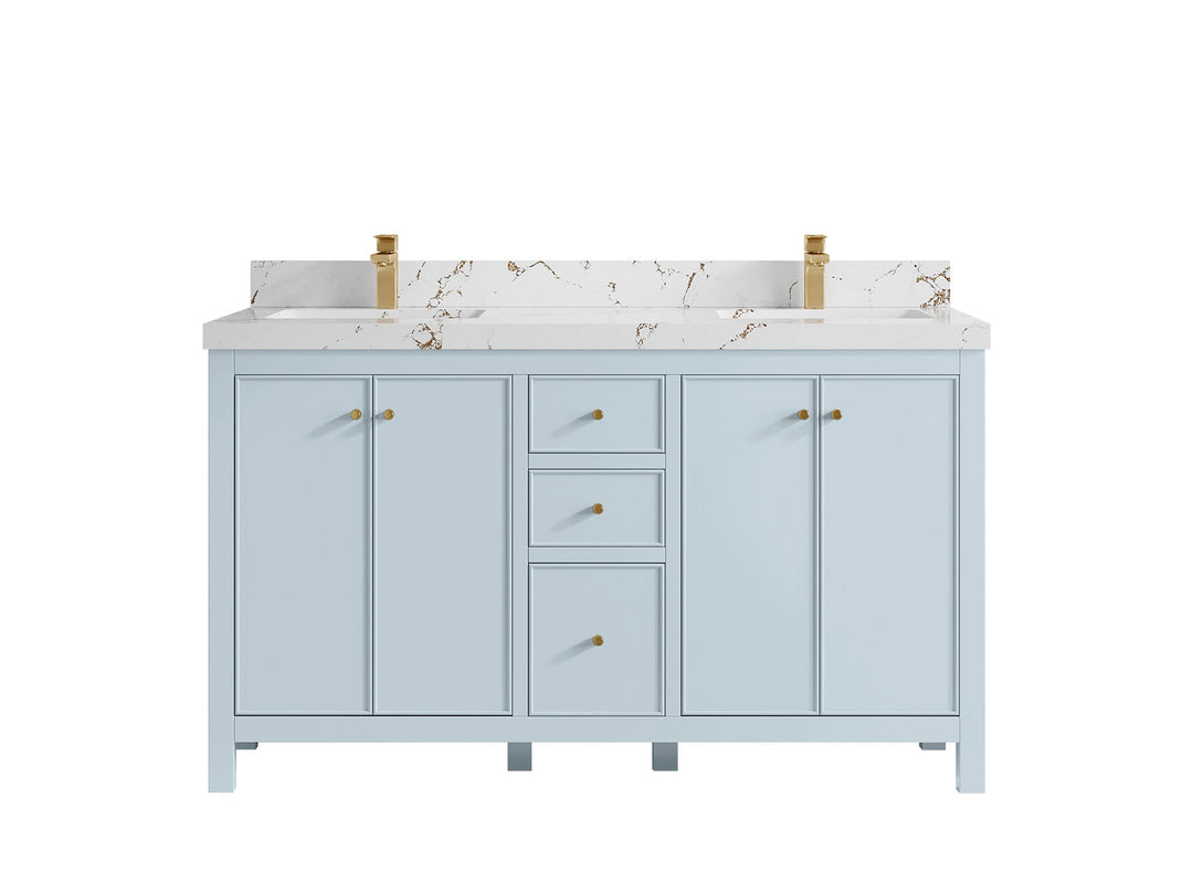 Chicago 60 in. W x 22 in. D Double Sink Bathroom Vanity - Willow Bath and Vanity