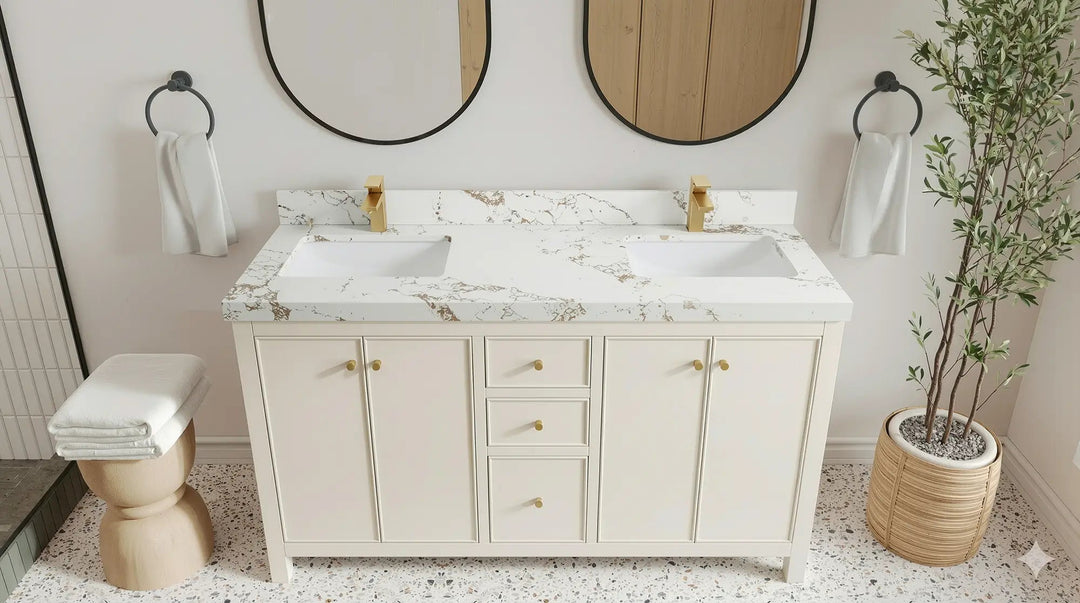 Chicago 60 in. W x 22 in. D Double Sink Bathroom Vanity - Willow Bath and Vanity
