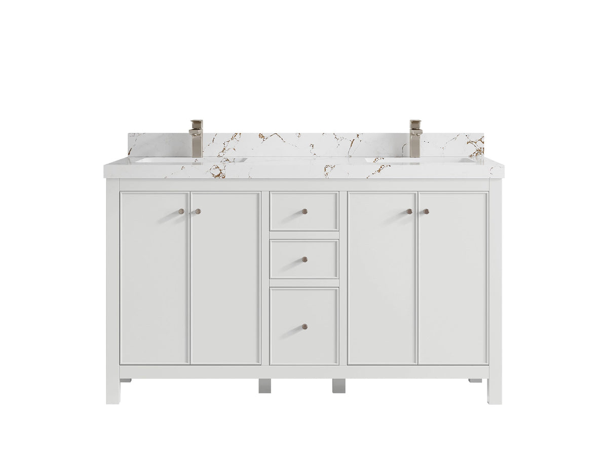 Chicago 60 in. W x 22 in. D Double Sink Bathroom Vanity - Willow Bath and Vanity