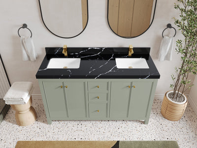 Chicago 60 in. W x 22 in. D Double Sink Bathroom Vanity - Willow Bath and Vanity