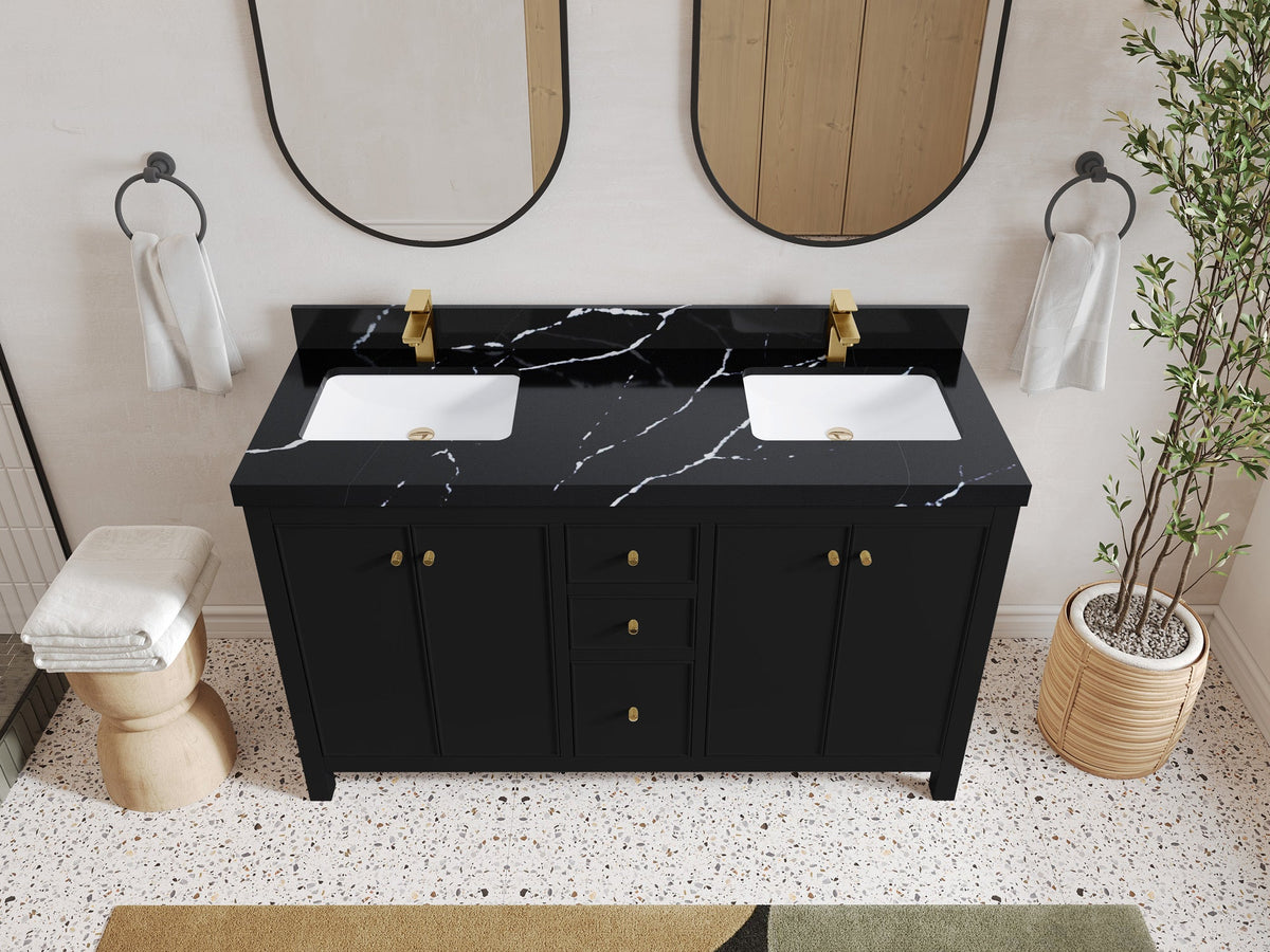 Chicago 60 in. W x 22 in. D Double Sink Bathroom Vanity - Willow Bath and Vanity
