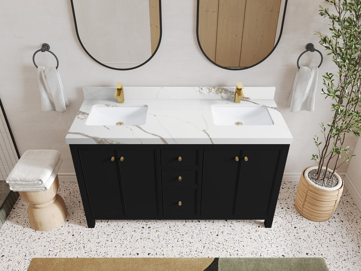 Chicago 60 in. W x 22 in. D Double Sink Bathroom Vanity - Willow Bath and Vanity
