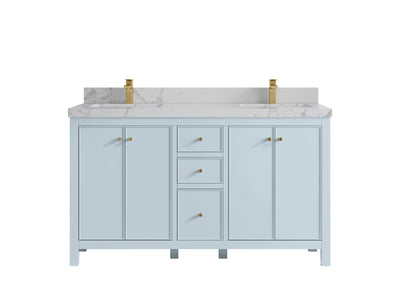 Chicago 60 in. W x 22 in. D Double Sink Bathroom Vanity - Willow Bath and Vanity