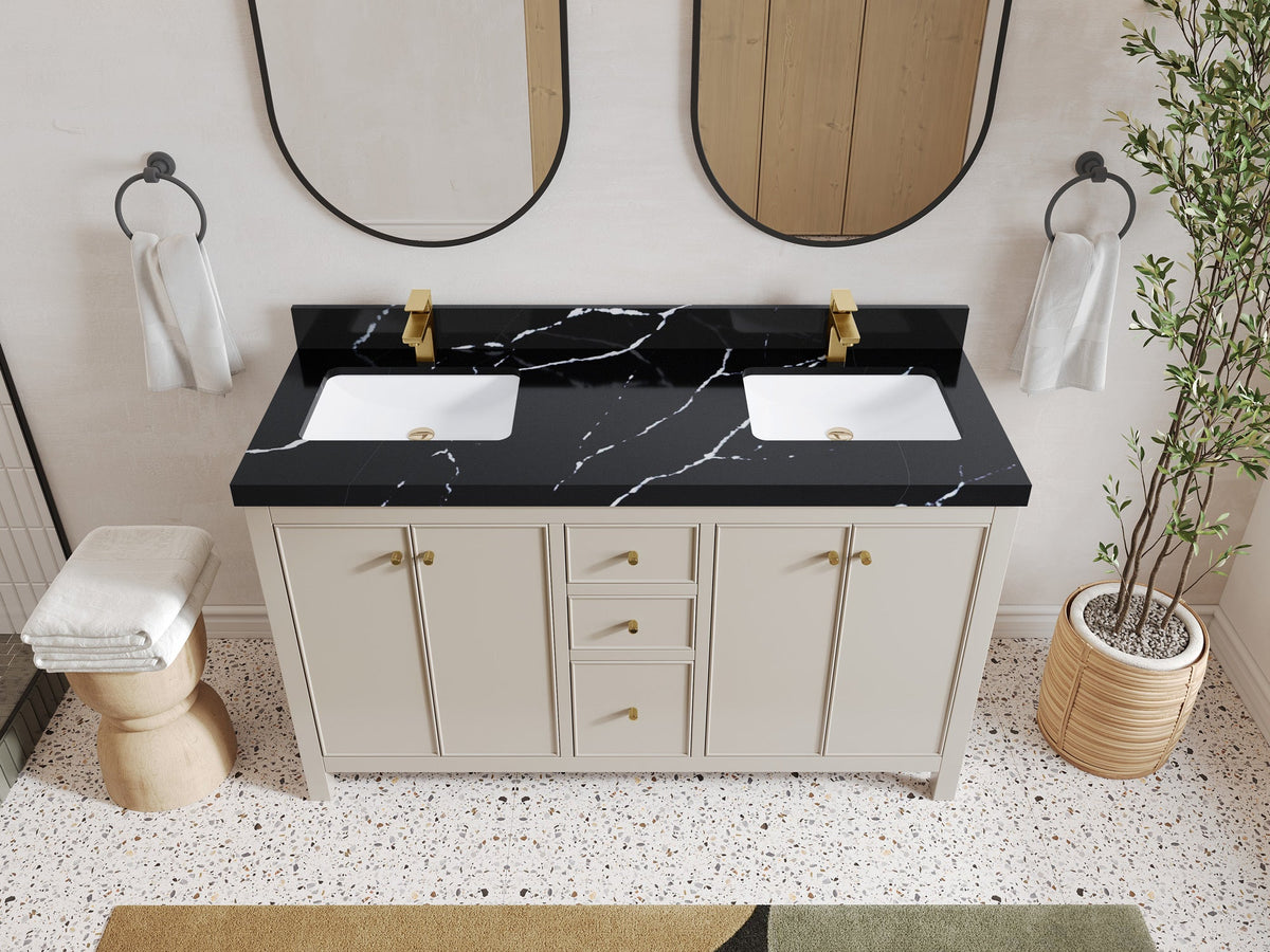 Chicago 60 in. W x 22 in. D Double Sink Bathroom Vanity - Willow Bath and Vanity