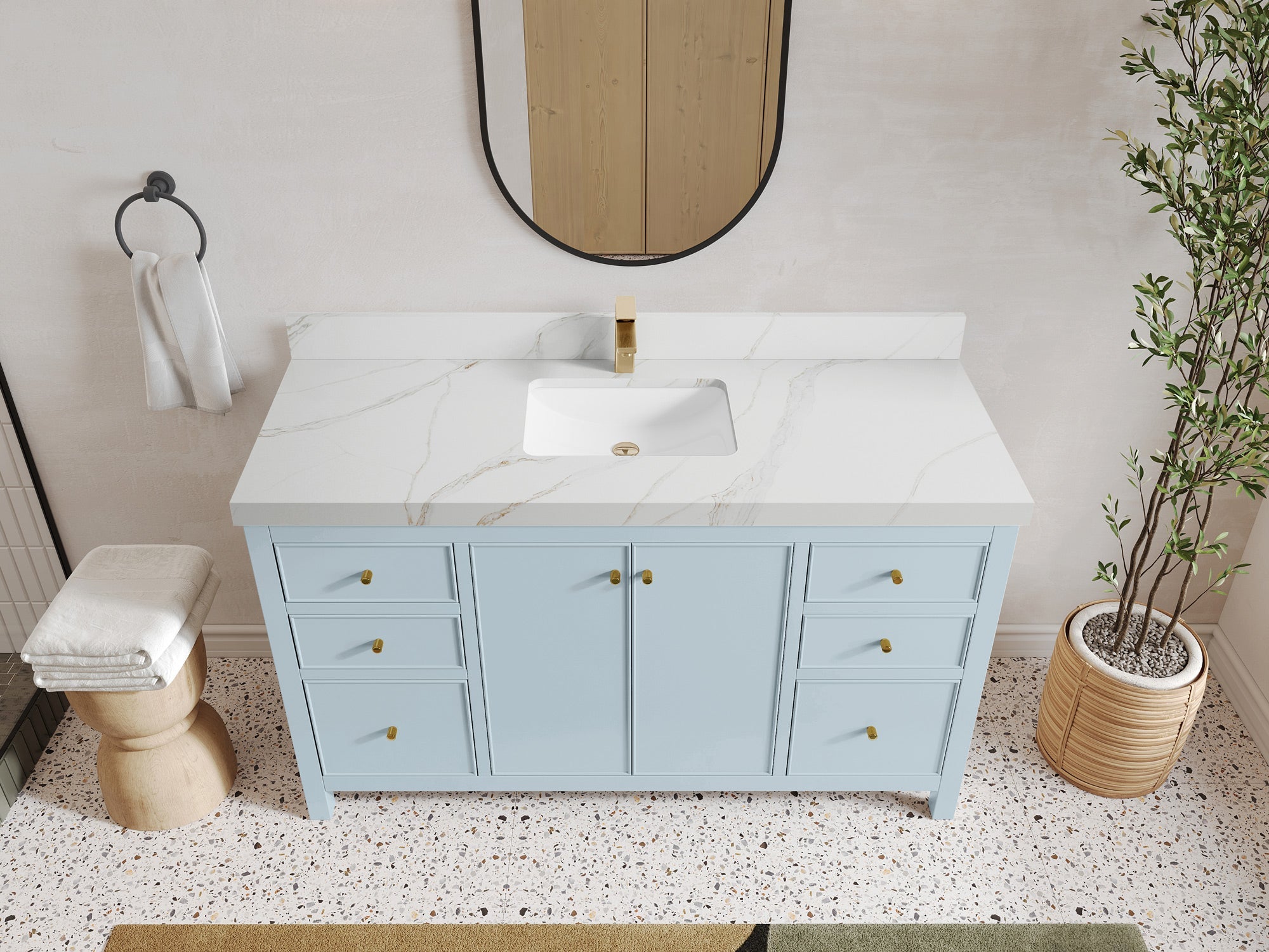 Chicago 60 in. W x 22 in. D Single Sink Bathroom Vanity - Willow Bath and Vanity