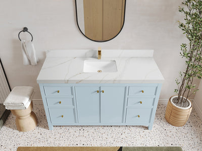 Chicago 60 in. W x 22 in. D Single Sink Bathroom Vanity - Willow Bath and Vanity