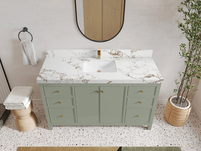Chicago 60 in. W x 22 in. D Single Sink Bathroom Vanity - Willow Bath and Vanity