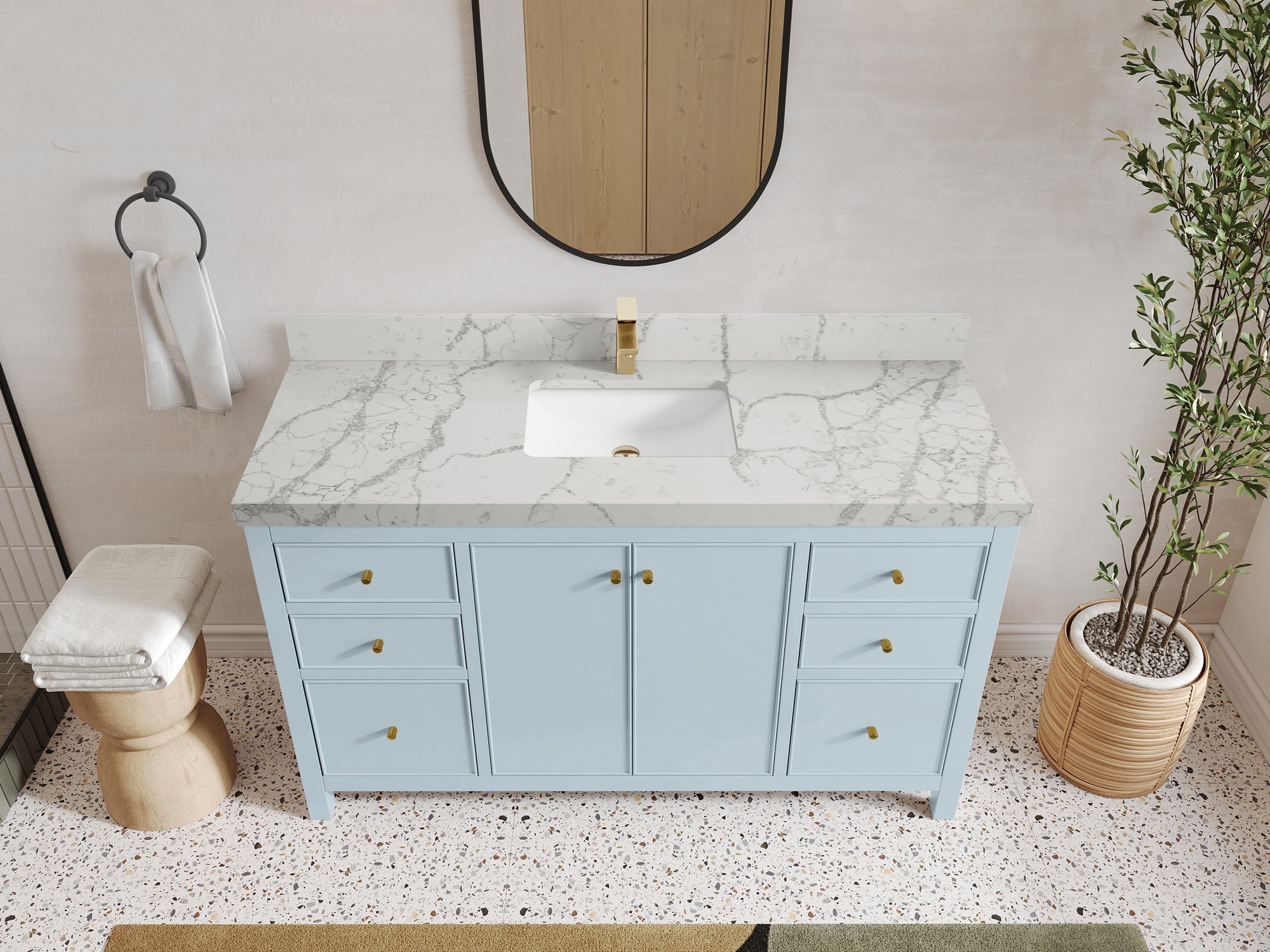 Chicago 60 in. W x 22 in. D Single Sink Bathroom Vanity - Willow Bath and Vanity