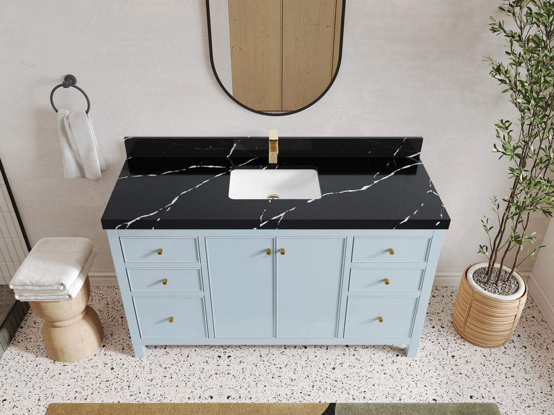 Chicago 60 in. W x 22 in. D Single Sink Bathroom Vanity - Willow Bath and Vanity