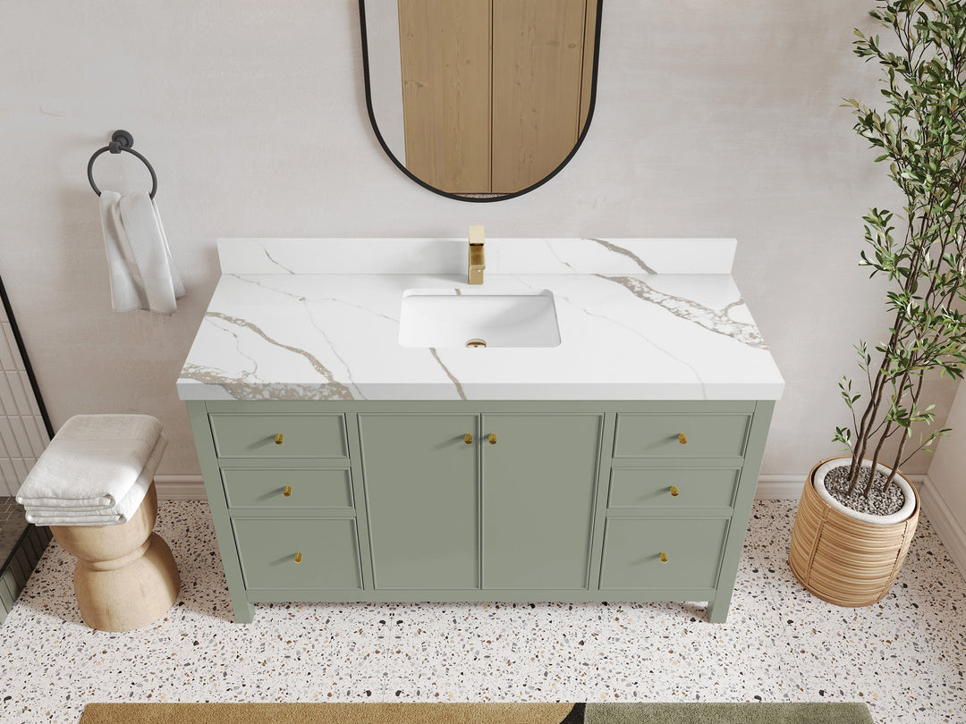 Chicago 60 in. W x 22 in. D Single Sink Bathroom Vanity - Willow Bath and Vanity