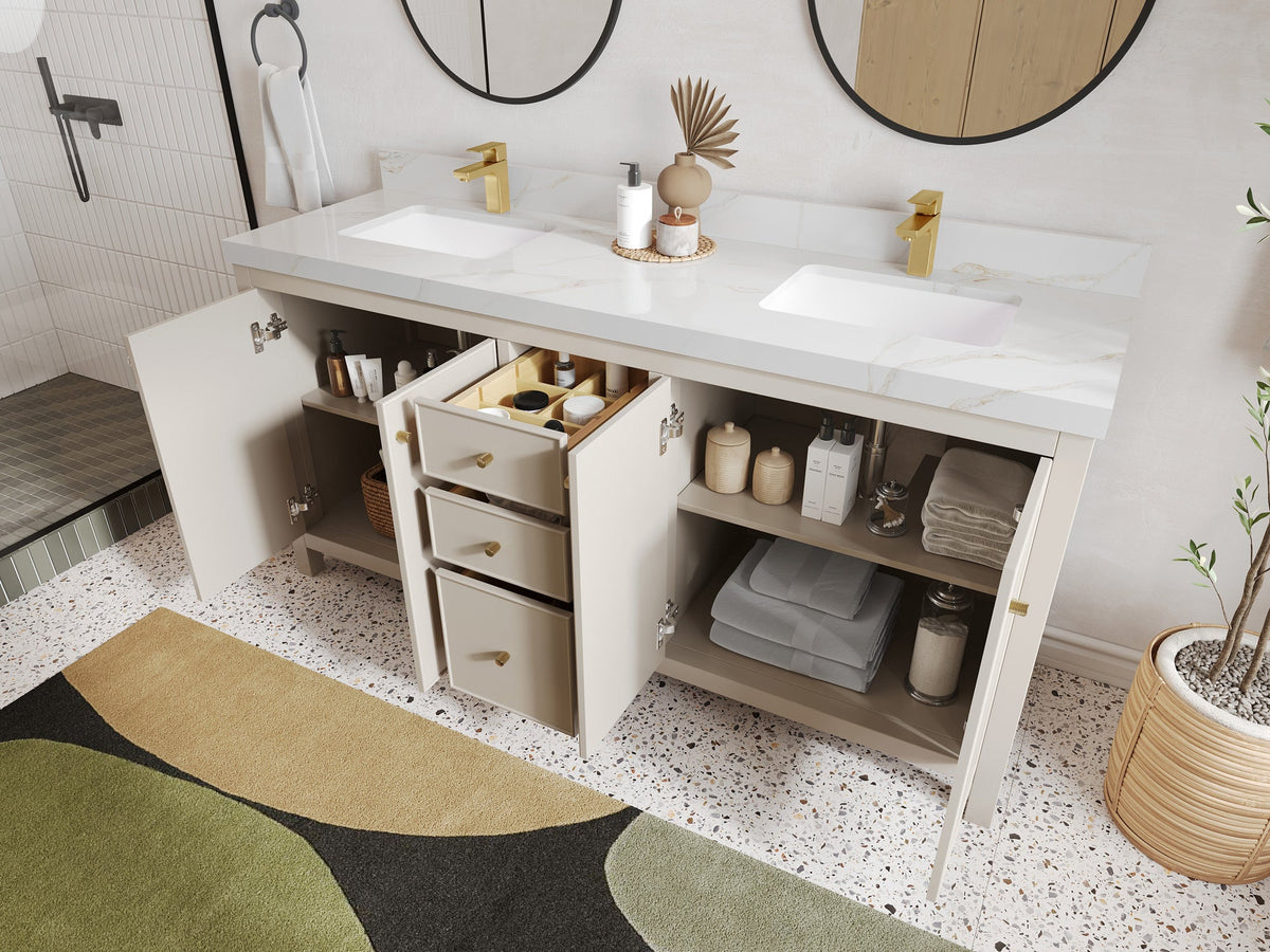 Chicago 72 in. W x 22 in. D Double Sink Bathroom Vanity - Willow Bath and Vanity