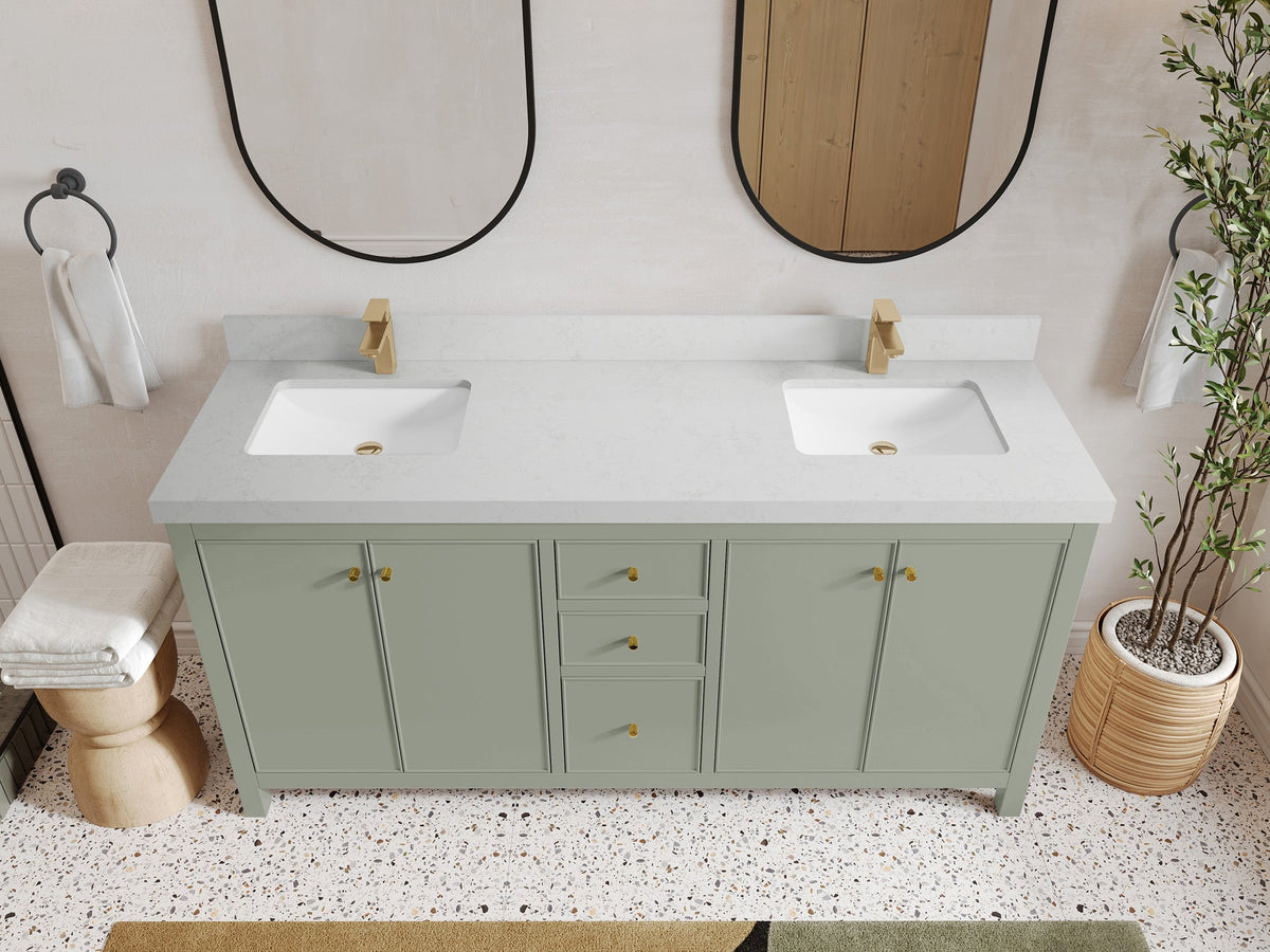 Chicago 72 in. W x 22 in. D Double Sink Bathroom Vanity - Willow Bath and Vanity