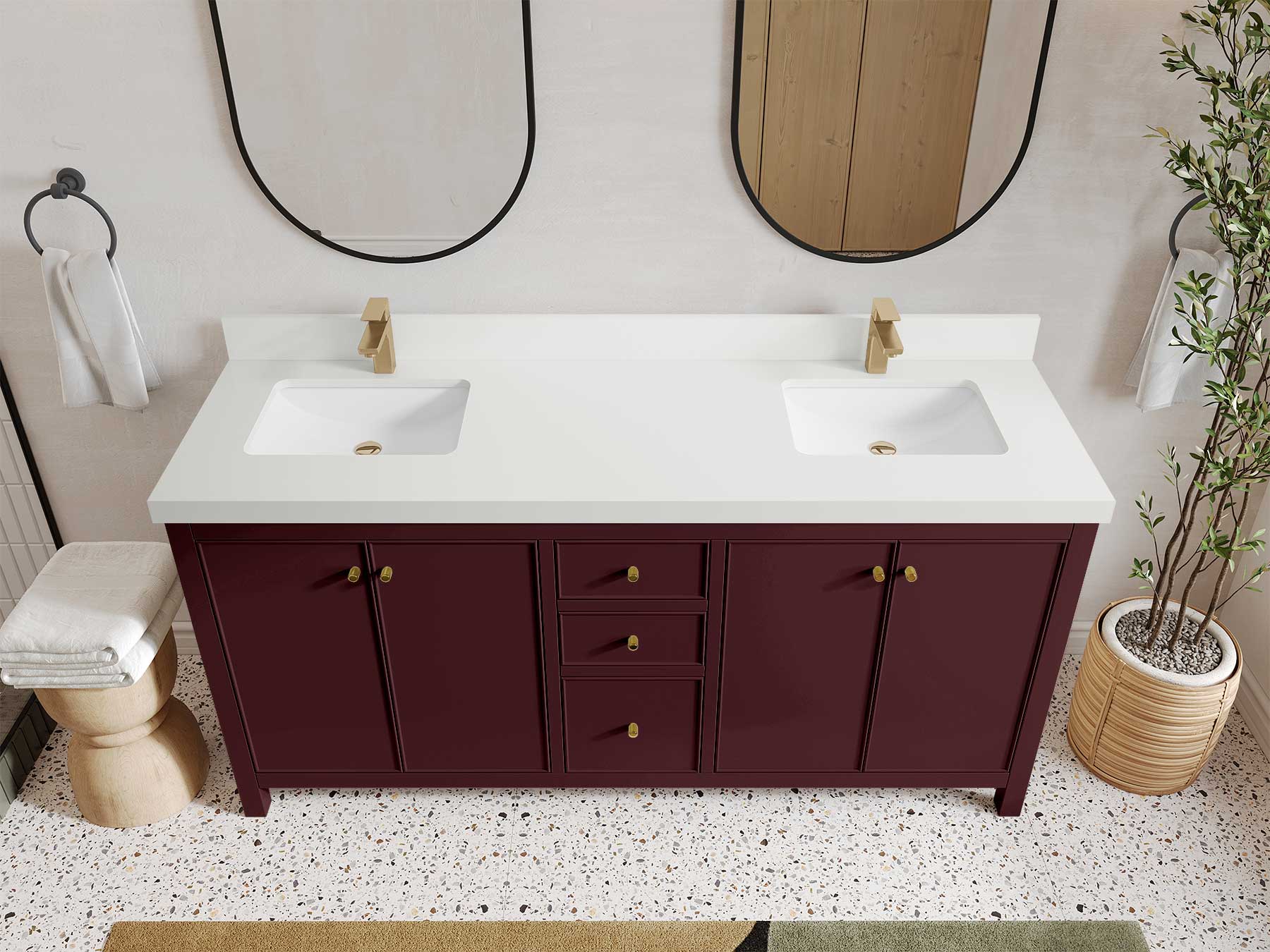 Chicago 72 in. W x 22 in. D Double Sink Bathroom Vanity - Willow Bath and Vanity