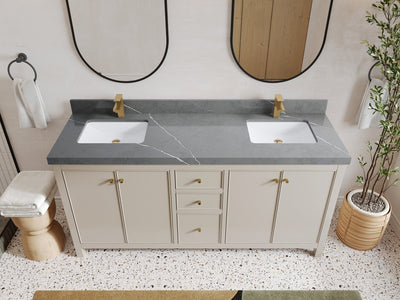 Chicago 72 in. W x 22 in. D Double Sink Bathroom Vanity - Willow Bath and Vanity