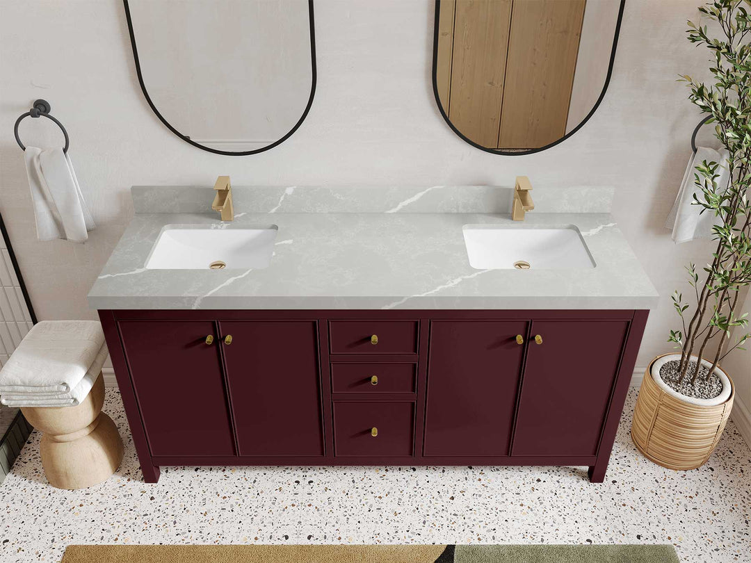 Chicago 72 in. W x 22 in. D Double Sink Bathroom Vanity - Willow Bath and Vanity